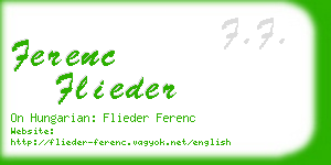ferenc flieder business card